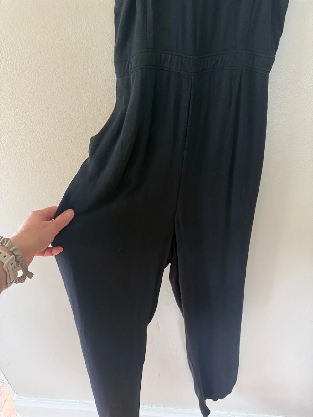 Abercrombie and Fitch Black Spaghetti-Strap tie back Jumpsuit - Women's small